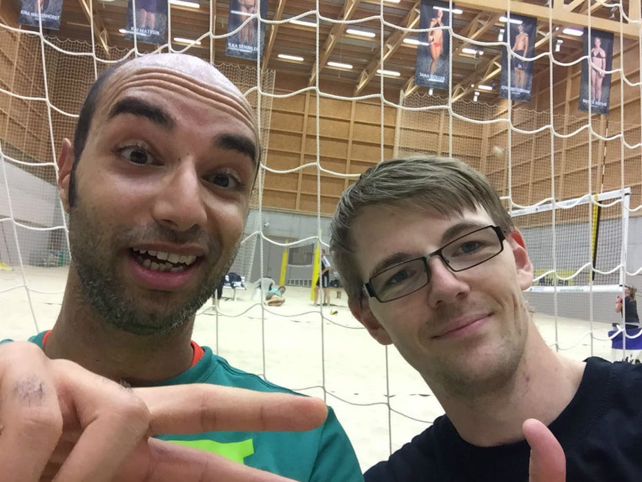 Der ResearchGate-Gründer setzt auf jede Menge Sport. Hier beim Beachvolleyball-Training in Berlin. (Foto: Ijad Madisch)