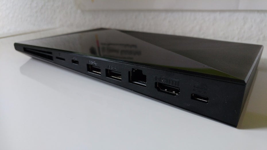 So sieht die Rückseite mit allen Anschlüssen der Nvidia-Shield-Android-TV-Box aus. (Foto. t3n)