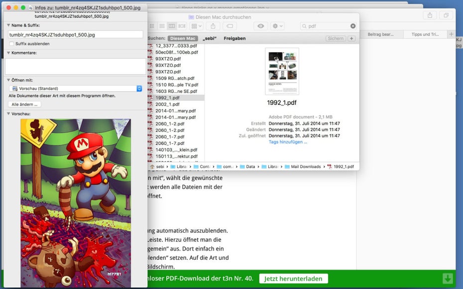 Die Standardanwendung, mit der ihr bestimmte Dateitypen öffnet, lässt sich leicht ändern. (Screenshot: t3n)
