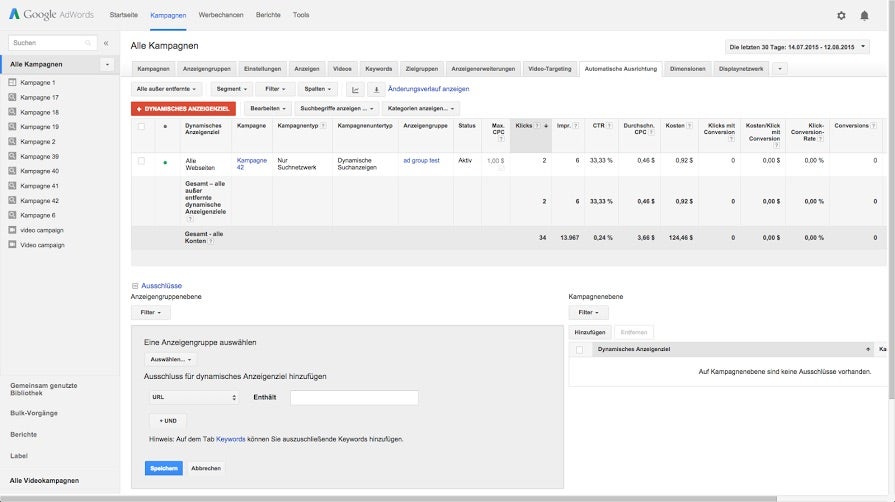 Dynamische Suchanzeigen können unterstützend bei der AdWords-Optimierung helfen. (Bild: Google)