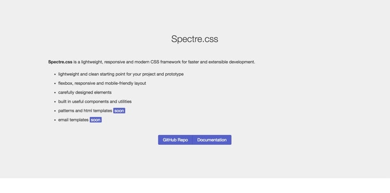 Bootstrap-Alternative: Spectre (Screenshot: Spectre)