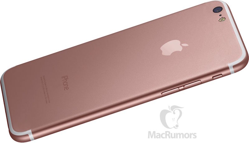 So könnte das iPhone 7 in Roségold aussehen – angeblich soll es Stereolautsprecher an Bord haben, was wir noch bezweifeln. (Bild: Macrumors)