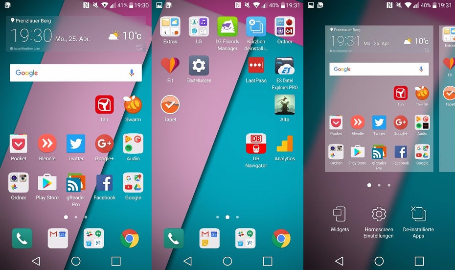 Das LG G5 wurde ohne App-Drawer ausgeliefert... (Screenshots: t3n)