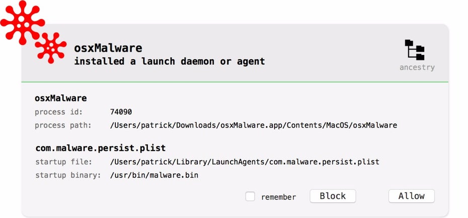 OS-X-Sicherheit: BlockBlock eignet sich eher für versierte Nutzer. (Screenshot: Objective-See)