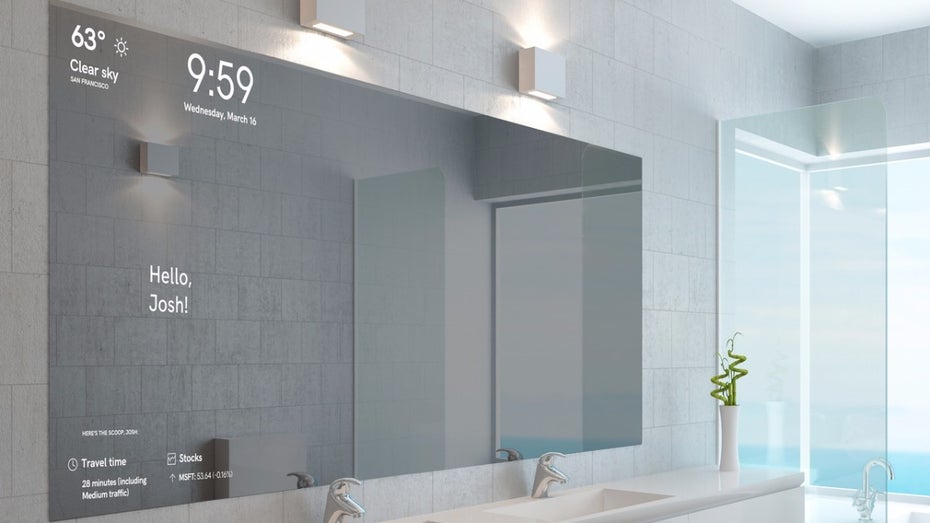 (Bild: Microsoft) Magic Mirror: Dieser smarte Spiegel erkennt euer Gesicht und zeigt personalisierte Informationen an