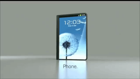 Aus Smartphone wird Tablet: So könnte das faltbare Smartphone funktionieren. (Bild: Samsung)