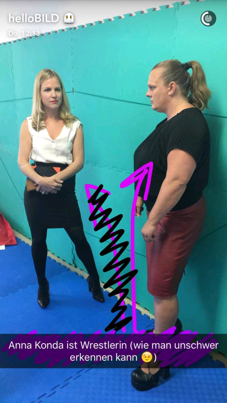 Snapchat-Reportage: Bild besucht die Wrestlerin Anna Konda. (Screenshot: t3n.de)