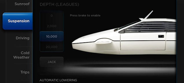 Im Telsa Model S ist ein schickes Easter-Egg versteckt: der Lotus Esprit. (Bild: Jalopnik)