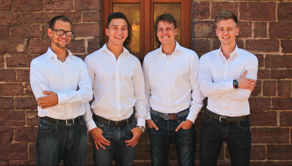 Die Gründer hinter dem Startup Store2be (von links nach rechts): Peter Gundel, Marlon Braumann, Emil Kabisch und Sven Wissebach. (Foto: Store2be)