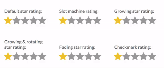 Kundenbewertungen mit Sternen sammeln. (GIF: Starability.css)
