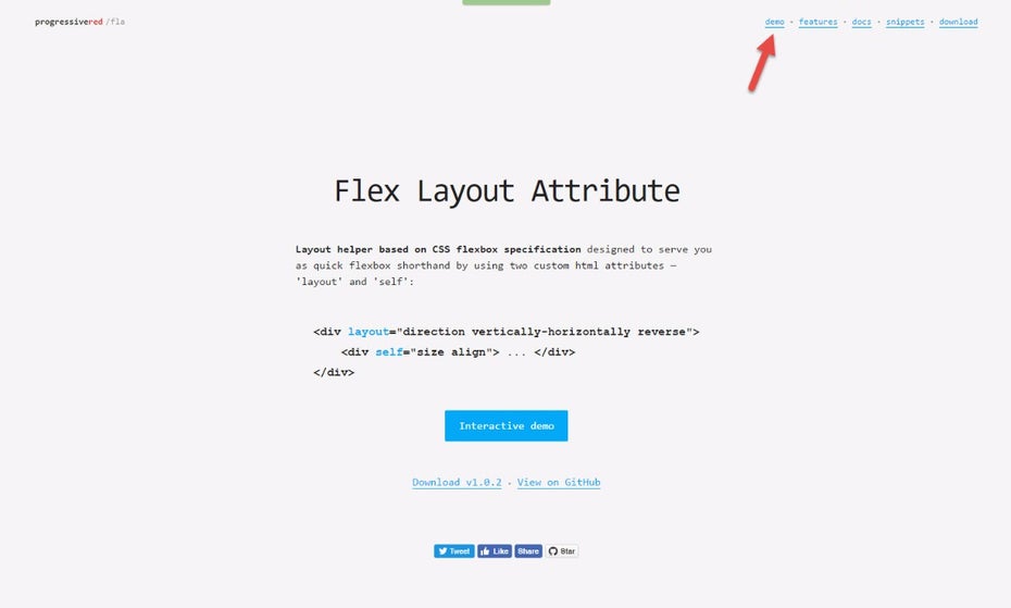 Flex Layout Attribute: Landing Page. (Screenshot: t3n)