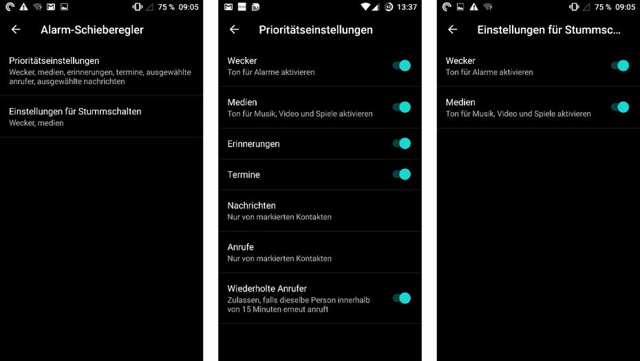 Wer den Stummschalter oder Alarm-Schieberegler benutzt, sollte sich besser mit den Einstellungen auseinandersetzen. (Bild: t3n) 