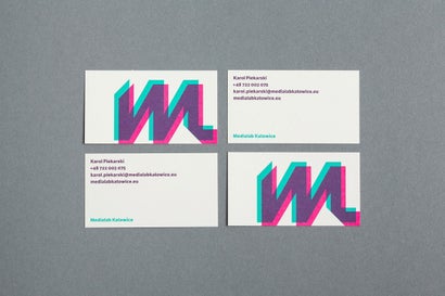 Visitenkarten für Medialab Katowice, Sonderfarben Paulina Urbańska