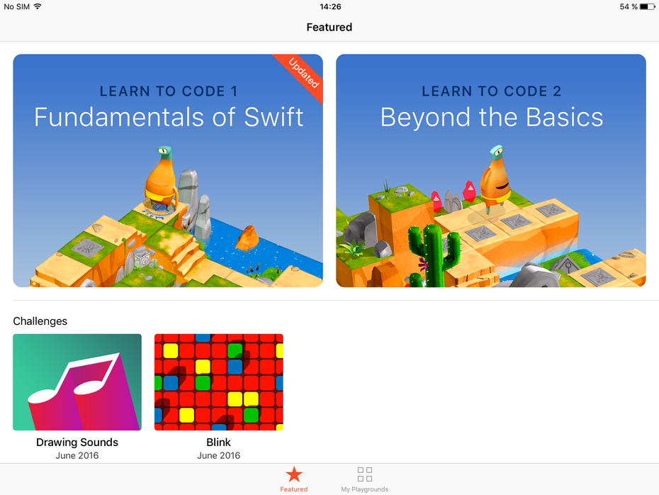 Momentan bietet Apple zwei Swift-Kurse in Playgrounds an. Hoffentlich folgen bald weitere Einheiten. (Screenshot: t3n)