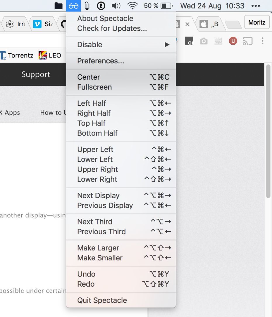Spectacle bietet einen einfachen Funktionsumfang, ist aber kostenlos und Open Source. (Screenshot: t3n)