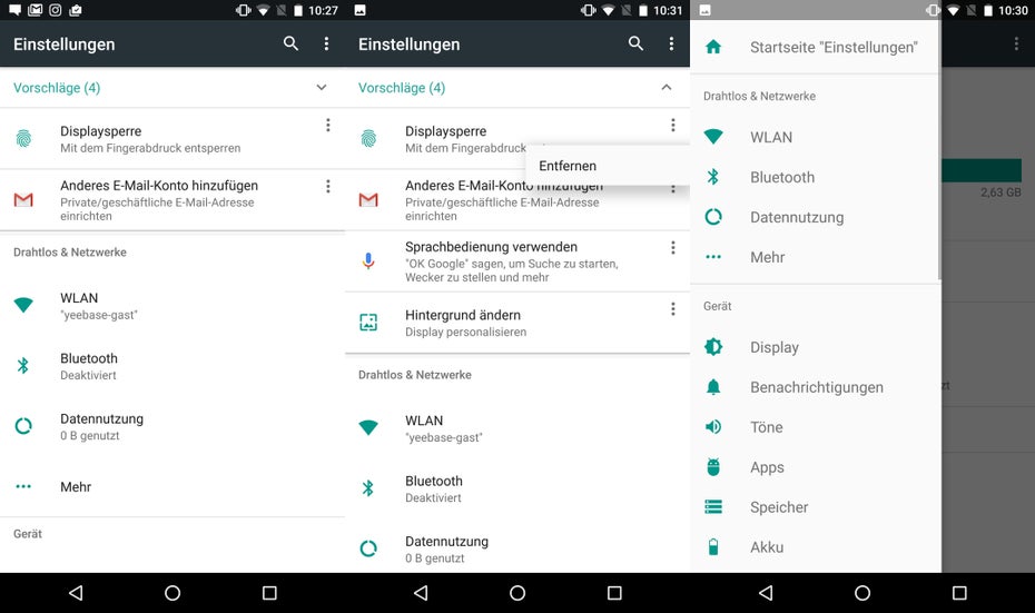 Dank der neuen Systemeinstellungen könnt ihr schneller navigieren. Die Empfehlungen lassen sich entfernen. (Screenshot: t3n)