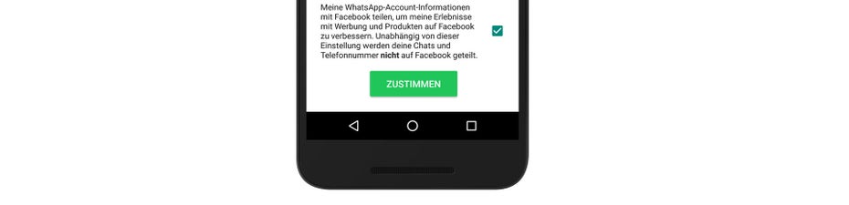 ... wählt vorher das Kästchen ab. Dadurch werden eure Daten nicht an Facebook zu Werbezwecken weitergereicht. (Bild: WhatsApp)