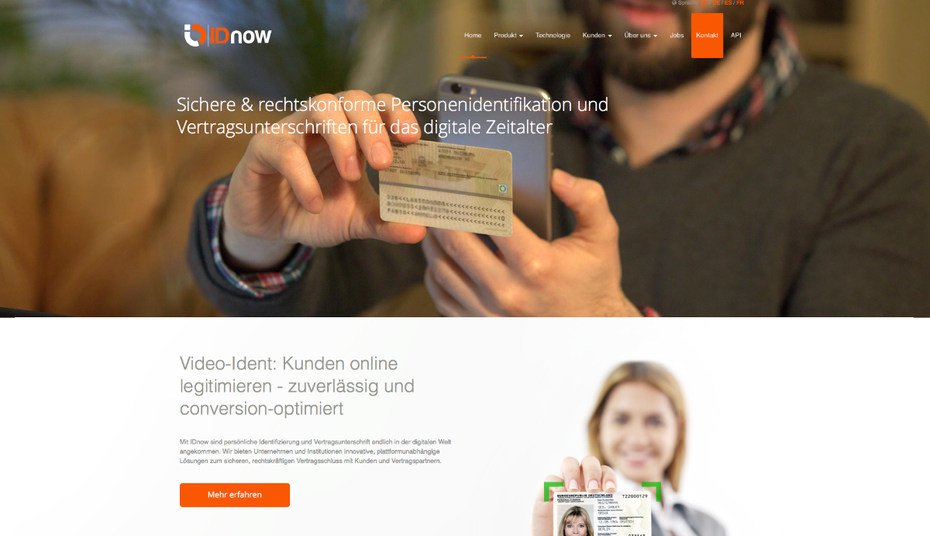 Junge Fintech-Wettbewerber wie IDnow oder WebID machen der Deutschen Post das Geschäft streitig. (Screenshot: t3n)
