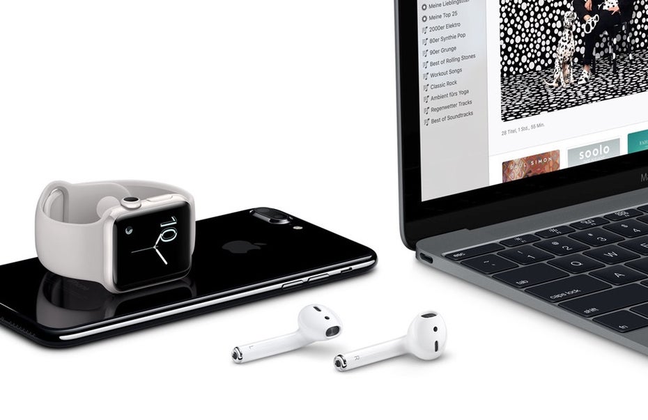 Einmal mit einem Gerät gekoppelt, lassen sich die drahtlosen Kopfhörer auch mit anderen Apple-Geräten nutzen. (Screenshot: Apple)