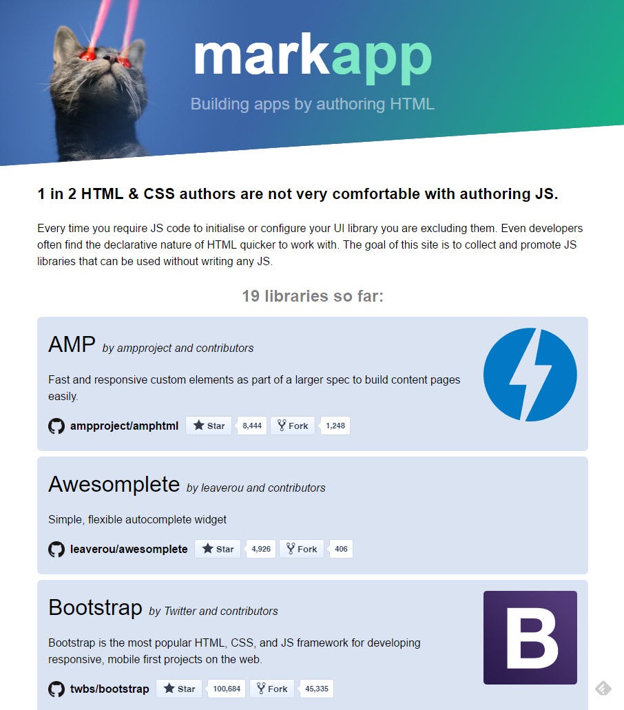 Markapp.io: Schnelle Liste guter Lösungen. (Screenshot: t3n)