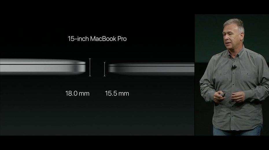 Das 15-Zoll-Modell ist 15,5 Millimeter hoch. (Bild: Apple)