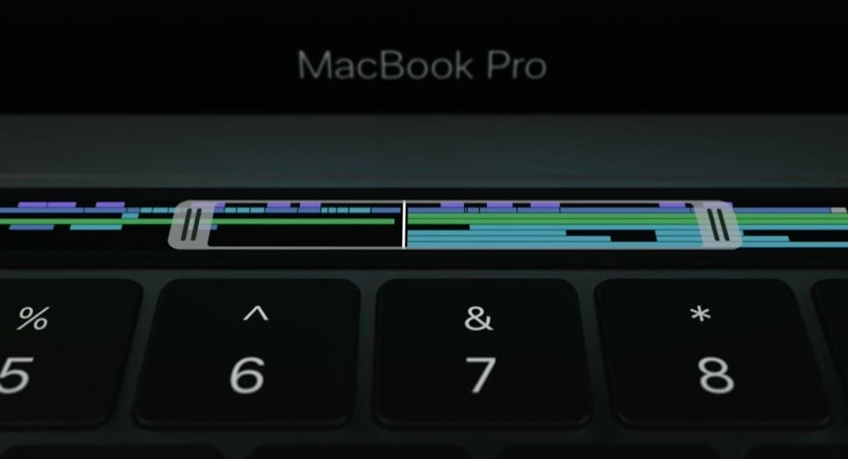 Die Touchbar ist universell einsetzbar - je nach App und Funktion werden spezifische Buttons eingeblendet. (Bild: Apple)