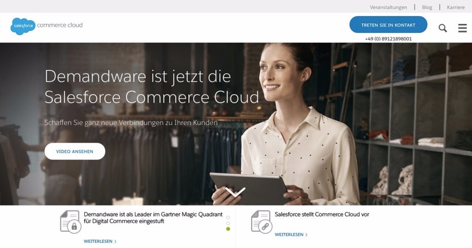 Aus Demandware wird die Salesforce-Commerce-Cloud. (Screenshot: Salesforce)