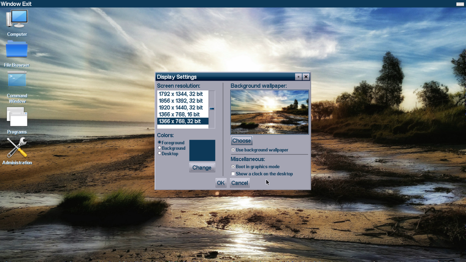 Visopsys will die guten Eigenschaften aller Betriebssysteme vereinen. (Screenshot: visopsys.org)