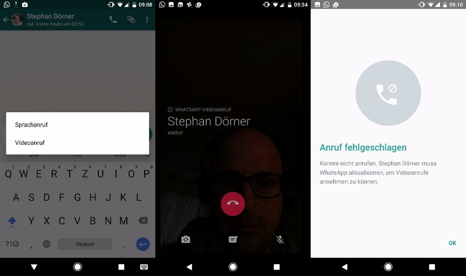 Die Whatsapp-Beta für Android unterstützt ab sofort Videoanrufe. iPhone-Nutzer müssen noch warten. (Bild: t3n)