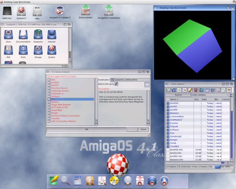 Amiga OS 4.1 FE mit Workbench-Oberfläche. (Screenshot: amigaos.net)