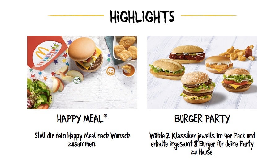 (Screenshot: McDonalds/McHome.de)