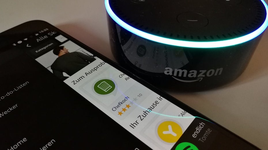 Amazon Echo Dot mit Alexa-App. (Foto: t3n) Amazon Alexa mit schwerwiegender Sicherheitslücke – Konzern reagiert