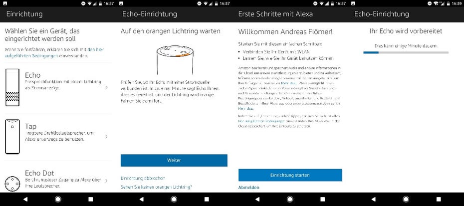 Amazon Echo ist leicht einzurichten. (Bild: t3n)