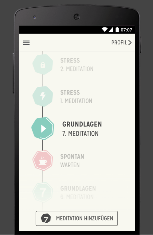 Apps für die Mittagspause - mental entspannen leicht gemacht (Screenshot: 7 Mind)