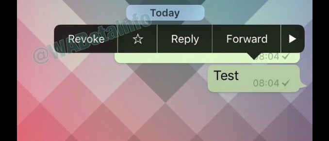 Revoke: So könnte die neue Whatsapp-Funktion aussehen. (Screenshot: Twitter/WABetainfo)