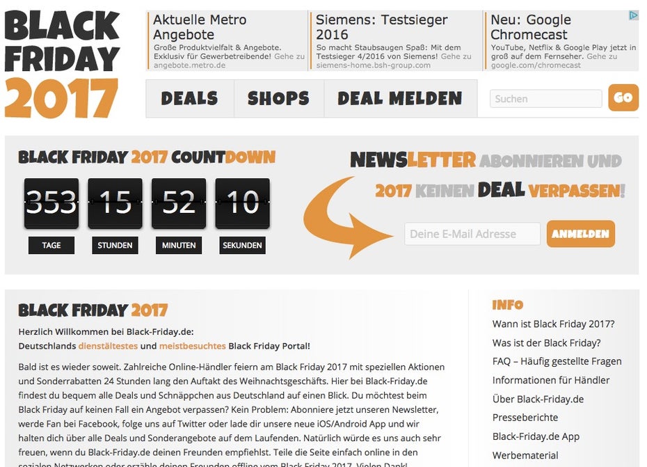 Simon Galls Black-Friday-Portal. (Screenshot: Black-Friday.de)