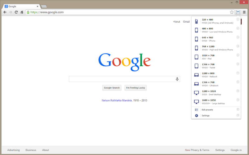 MIt dem „Window Resizer” testet ihr responsive Webseiten. (Screenshot: Google)