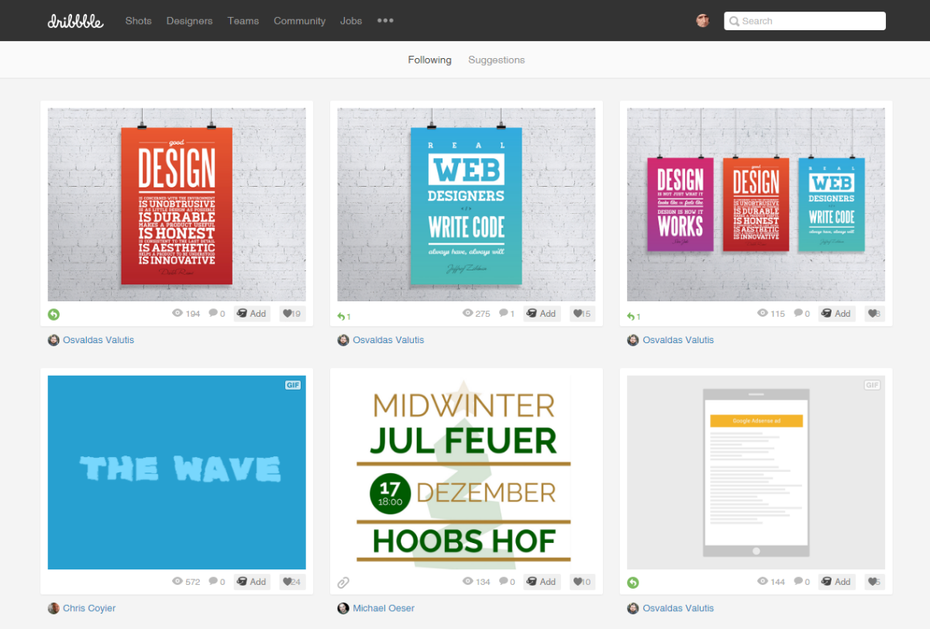 Dribbles Startseite sieht für jeden anders aus. (Screenshot: t3n)