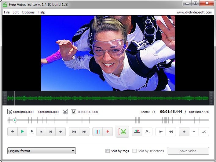 Der Free Video-Editor kann mit unterschiedlichsten Formaten umgehen. (Screenshot: DVD Video Soft)