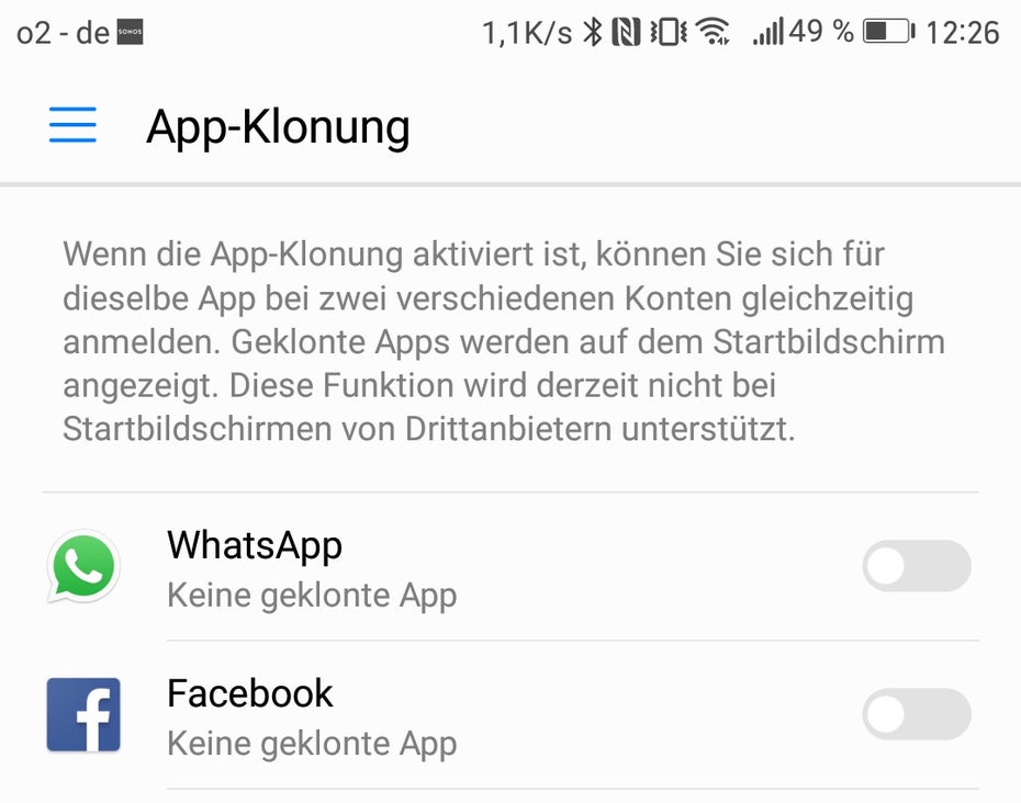 Whatsapp doppelt auf dem Smartphone installiereren? Dank Dual-Sim und Klon-Funktion ist es auf dem Mate 9 möglich. (Bild: t3n)