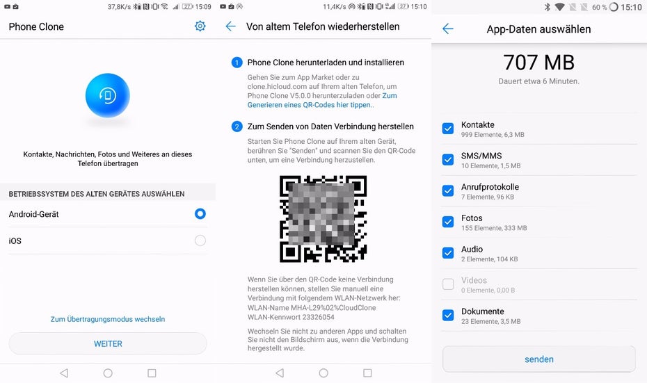 Phone Clone überträgt die Daten vom alten aufs neue Smartphone. (Bild: t3n)