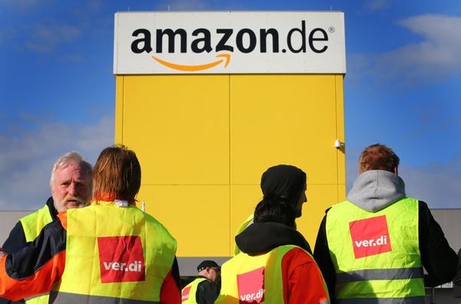 Amazon: Schon seit Jahren versucht Verdi das Unternehmen zum Abschluss eines Tarifvertrages zu bewegen. (Foto: dpa)