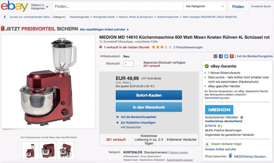 Ebay-SEO: Produktlistings optimieren, um mehr zu verkaufen. (Screenshot: Ebay)