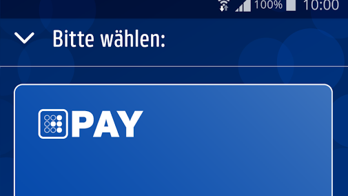 Startbildschirm der Payback App - man beachte das tiefe Blau.