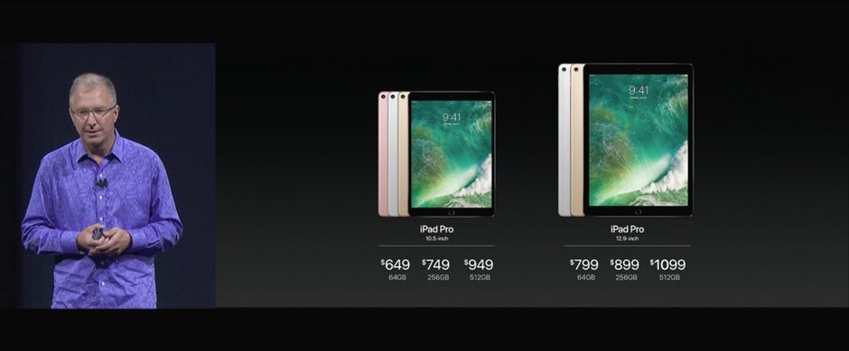 Auch mit in der vollen Keynote: aufgefrischte iPad Pros. (Screenshot: Apple)