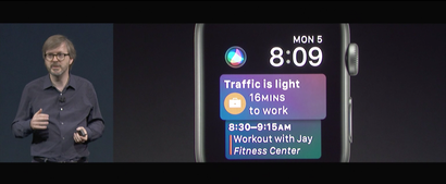 Mit watchOS 4 kommen neue Watchfaces, unter anderem mit Siri integriert. (Screenshot: Apple)