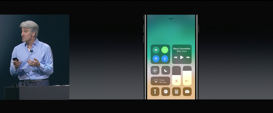 Das neue Control-Center von iOS 11. (Screenshot: Apple)