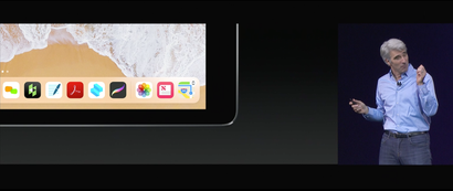 Das vom Mac bekannte Dock kommt unter iOS 11 auch aufs iPad. (Screenshot: Apple)