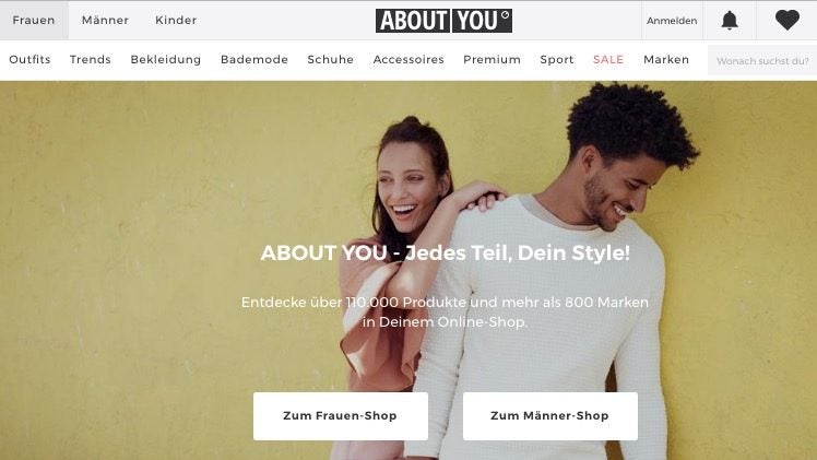 About You hat seine Jahreszahlen und die Pläne für die nächsten 5 Jahre veröffentlicht. (Screenshot: About You) Ottos große Hoffnung: Wie About You in fünf Jahren die Umsatz-Milliarde knacken will