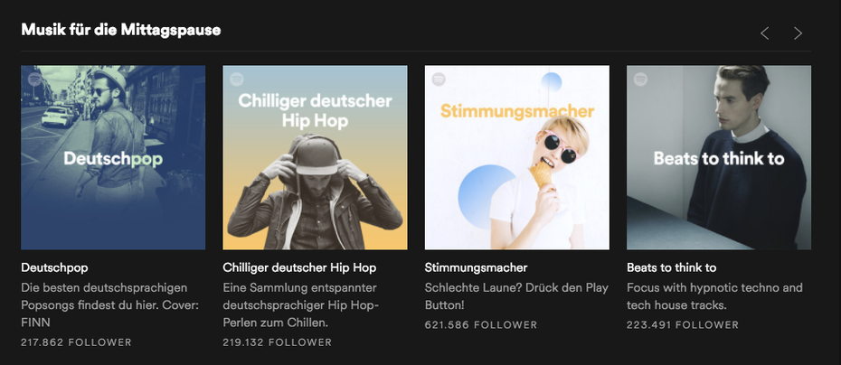 Spotifys Albencover mit Verläufen